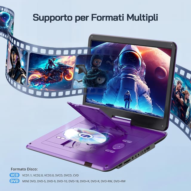 Thumbnail 2 de WOLFANG Lettore DVD portatile 17,5" con display 15,6" 📀