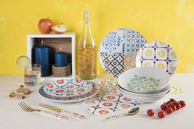 Thumbnail 5 de Excelsa Juego de Vajilla Mayólicas de Porcelana 18 Piezas 🍽