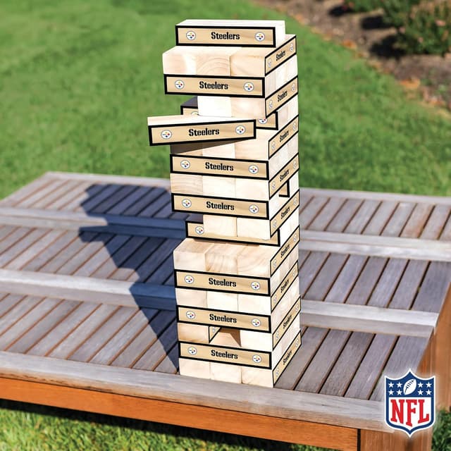 Thumbnail 6 de Wild Sports NFL Giant Stacking Wooden Blocks (Tumbling Tower Classic) – Official NFL Football Fan Yard Game