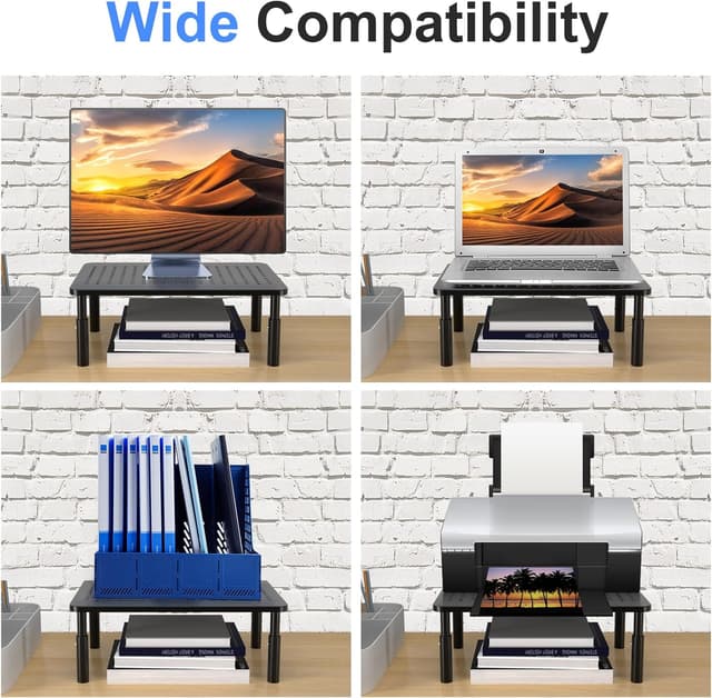 Detalle 2 de suptek Supporto per Monitor Rialzo da Tavolo Nero, ergonomico e regolabile in altezza