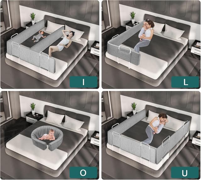 Detalle 2 de LZQ LZQ Bettgitter Grau 150 cm