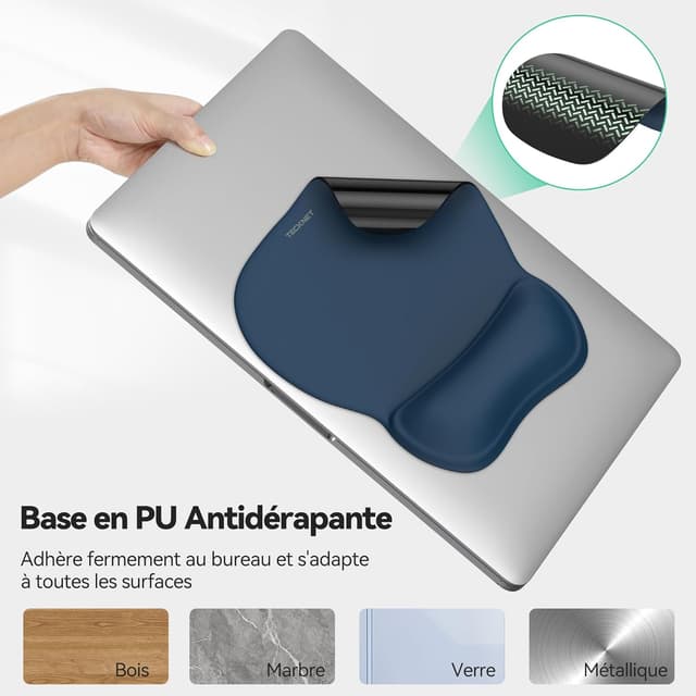 Thumbnail 3 de TECKNET Tapis souris ergonomique Gel Bleu