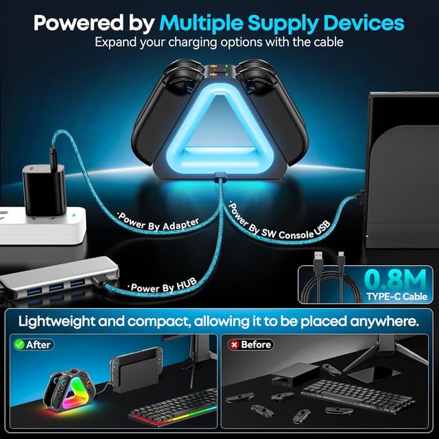 Thumbnail 4 de Tokluck Ladestation für Nintendo Switch 2 Joy‑Con 2025