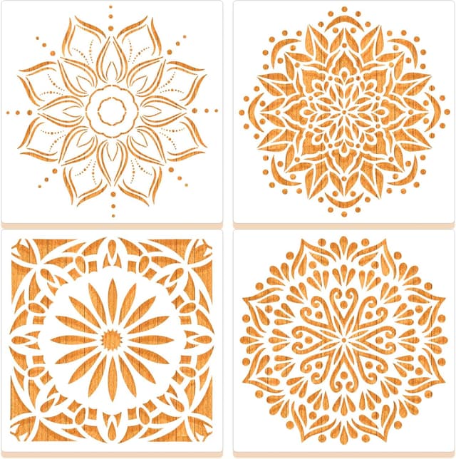 Detalle de MWOOT Mandala Stencils 4 Pack 20x20cm