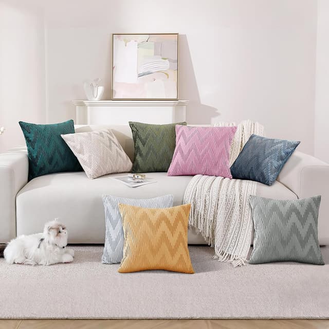 Detalle de Ystyle lot de 2 housses de coussin en velours 40x40 avec fermeture éclair cachée en forme de cœur