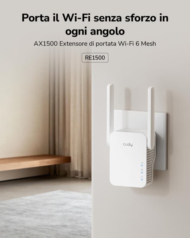 Detalle 2 de Cudy RE1500 AX1500 WiFi 6 range extender