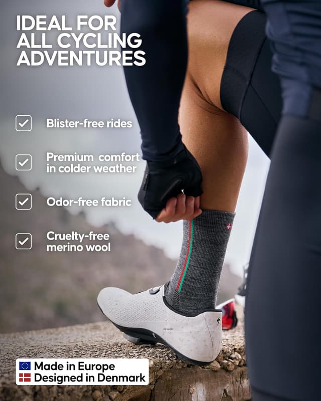 Detalle de Danish Endurance Merino wool cycling socks, 2 pack