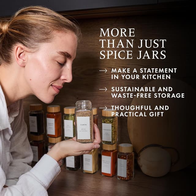 Thumbnail 5 de Livabl Glass Spice Jars 120ml — 24 pack 🧂