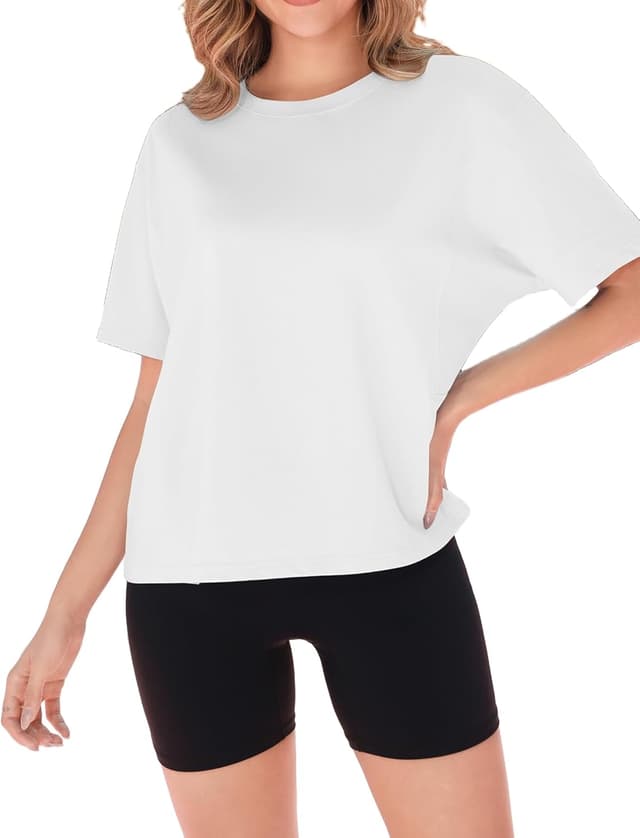 Thumbnail 6 de Zeagoo T-shirt femme oversize manches courtes col rond en tissu léger (S à XXL)