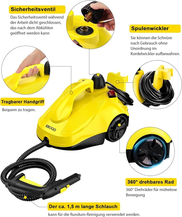 Thumbnail 3 de KROQO Dampfreiniger 5 m Kabel