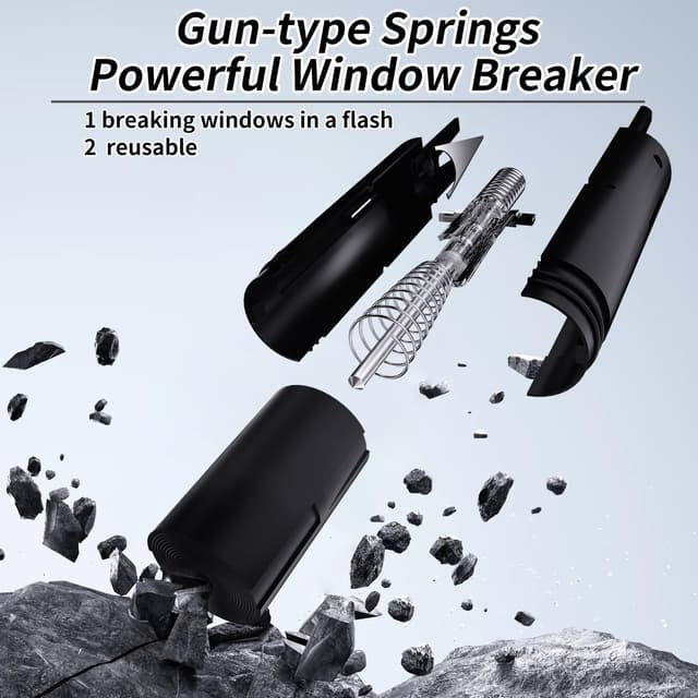 Detalle de Tierwarf Car Safety Hammer 2-in-1 window breaker & seatbelt cutter (2 pack)