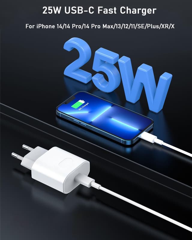 Detalle 2 de Cargador 25W USB-C con cable 2 m para iPhone