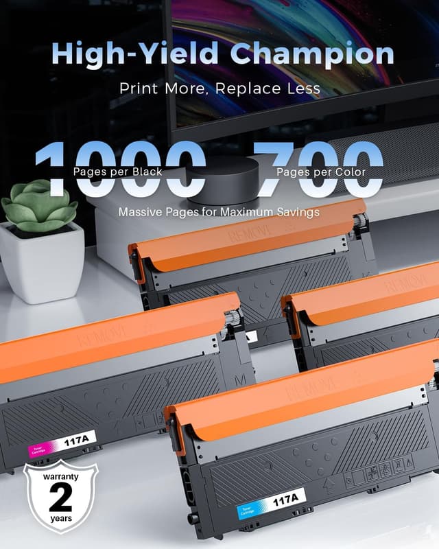 Detalle 2 de Cartuchos 117A compatibles pack 4 para HP 1.000 pág