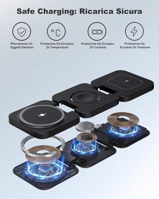 Thumbnail 5 de KU XIU Stazione di ricarica wireless 3 in 1 per Samsung