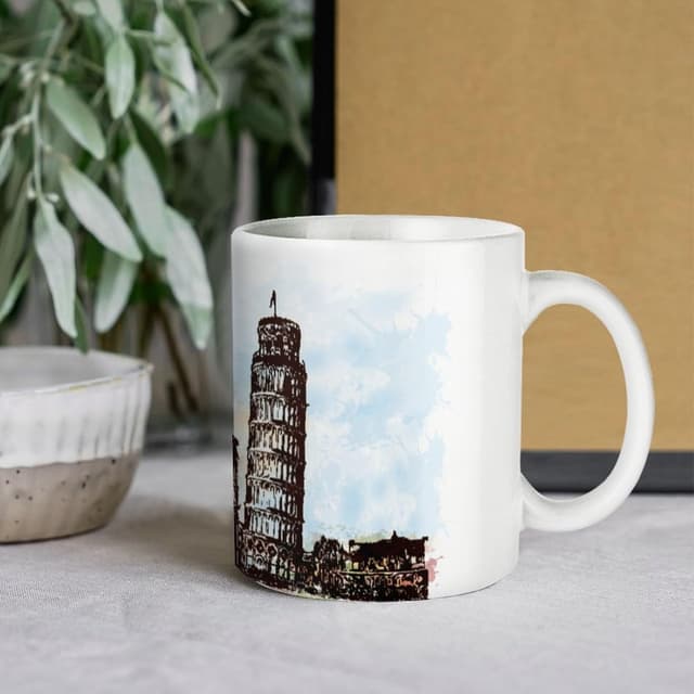 Detalle de 11 oz Ceramic Coffee Mug, Pisa Print