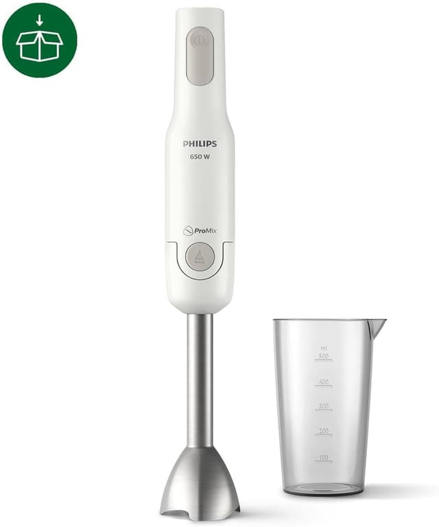 Detalle 2 de Philips Daily Collection ProMix Stabmixer HR2534/00 – 650-W-Motor, Spritzschutz & ergonomisches Design