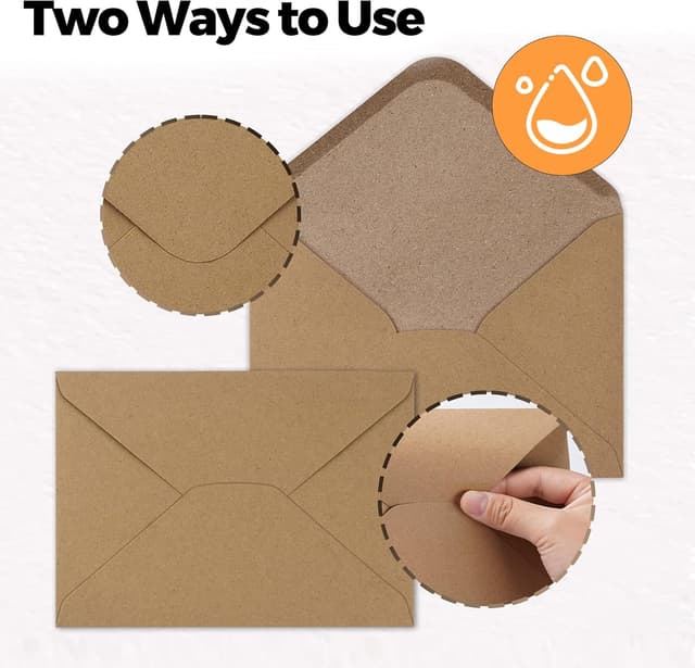 Detalle de Buste di carta Kraft DIN C6 162 x 114 mm per biglietti di auguri e inviti, Burn (25 pezzi)