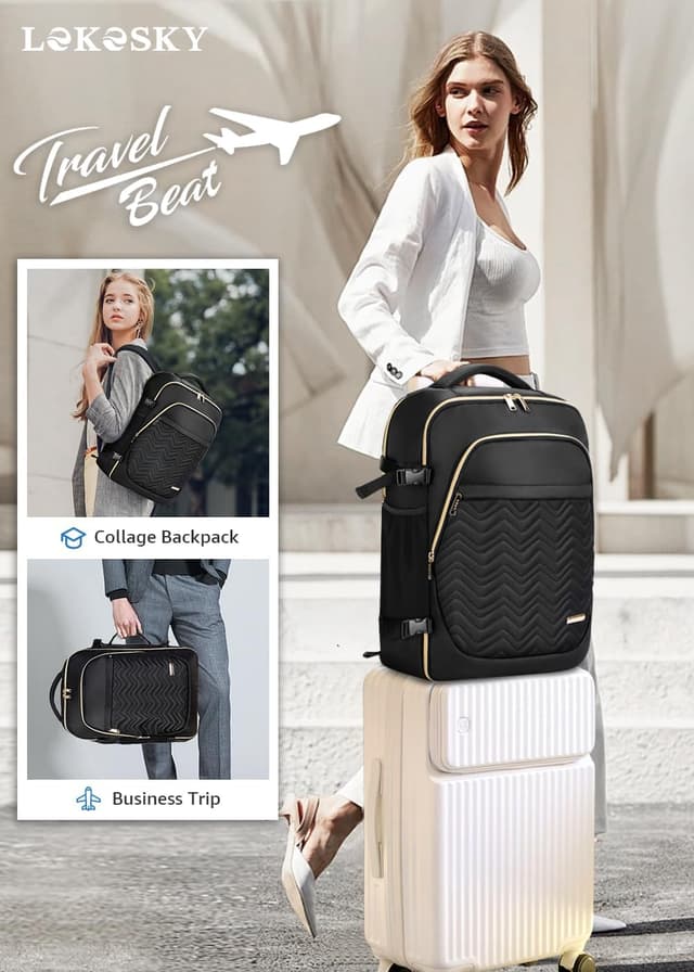 Detalle de Lekesky Travel Backpack Cabin Size – 17-inch laptop waterproof carry-on rucksack (30L)