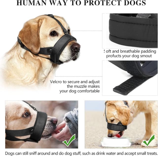 Detalle 1 de HEELE Maulkorb für Hund S, weich gepolstert