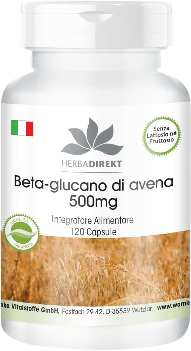 Detalle de HERBADIREKT Beta glucano 500 mg 120 capsule integratore đź’Š