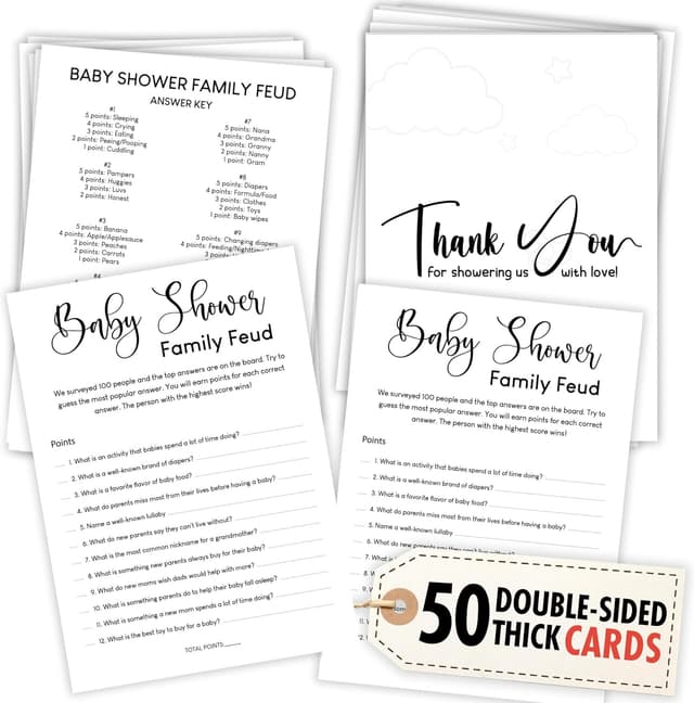 Thumbnail 6 de WOODAMORE Funny Baby Shower Games Bingo Set 🎲