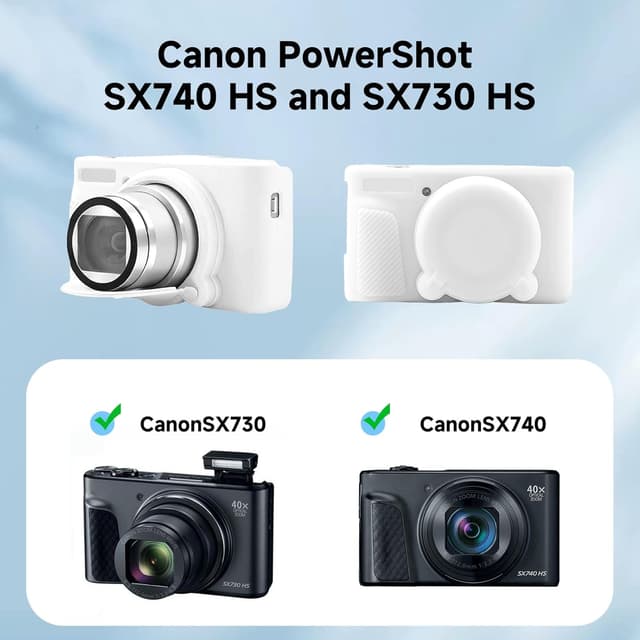 Detalle de UIHRLM Silicone Protective Cover for Canon PowerShot SX740 HS & SX730 HS (White)