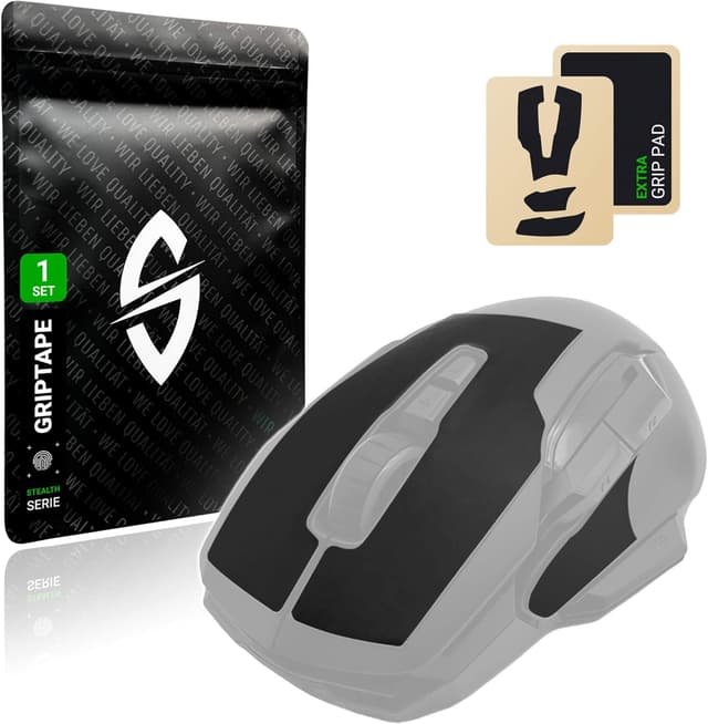 Detalle de SensoryBoost Maus Grip Tape für Roccat Kone AIMO (inkl. Zuschnitt-Pad) – rutschfest, schweißabsorbierend, ultradünn