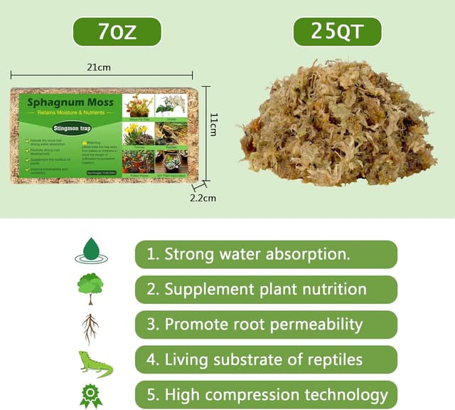 Thumbnail 2 de 200g Sphagnum Moos für Orchideen 200g