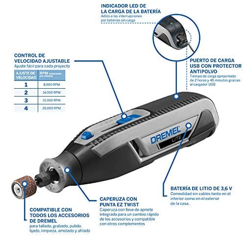 Detalle 2 de Dremel Lite 7760 Multiherramienta inalámbrica 3,6 V 🛠