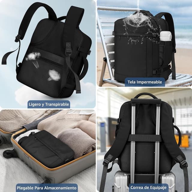 Detalle 1 de Handgepäck-Rucksack 45x36x20 für Flugzeug