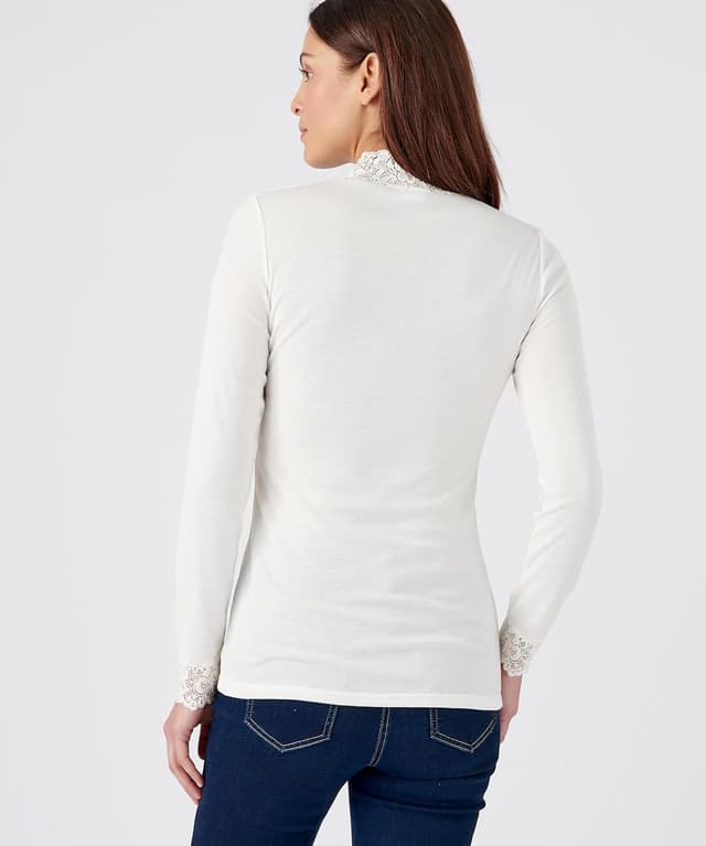 Detalle de T-shirt Thermolactyl à manches longues Damart Fine Côte (T-shirt femme) pour mi-saison