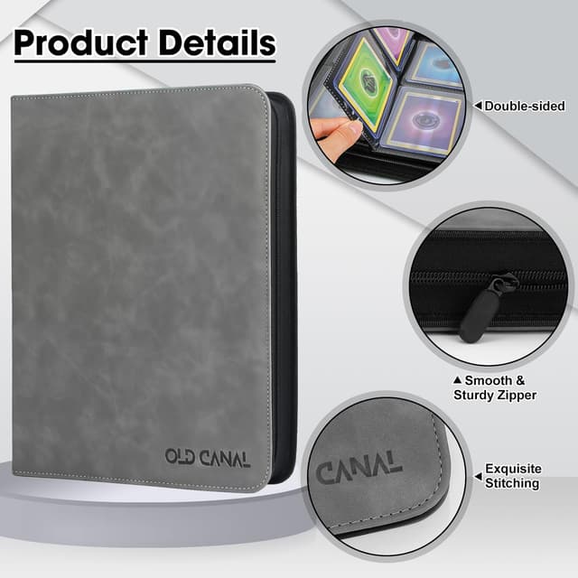 Detalle de Old Canal Top Loader Binder (9 Pockets) for Top Loaders Only, Holds 252 Card Savers, Gray