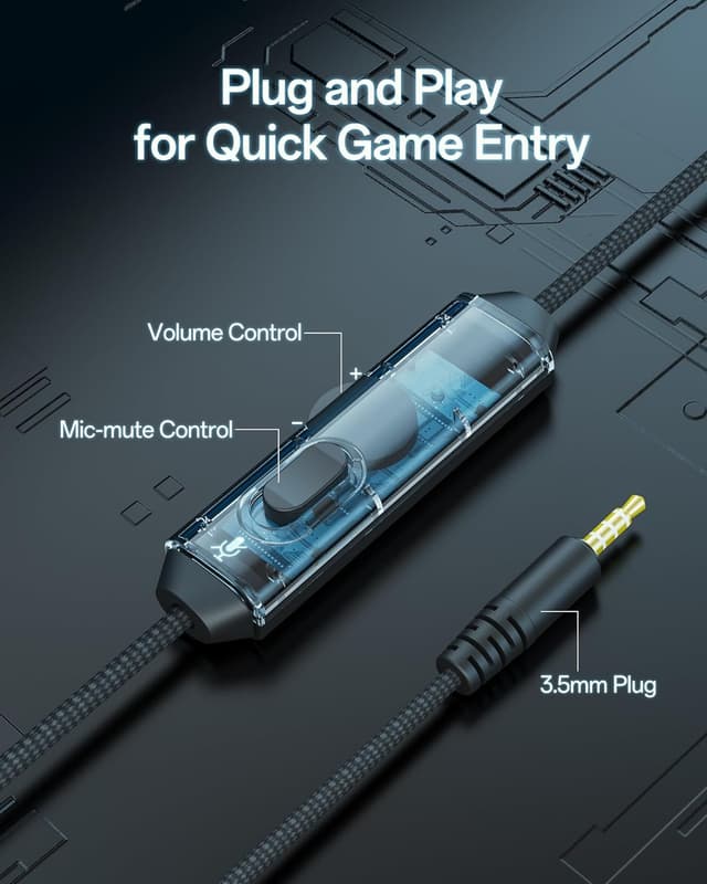 Thumbnail 6 de NUBWO N16 wired gaming headset with mic (3.5mm) for Xbox, PS5, PC, Switch and more