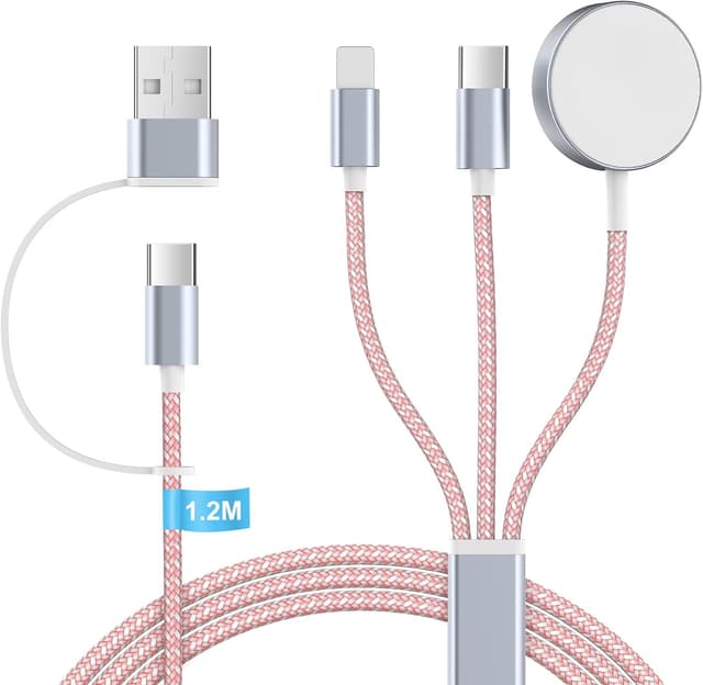 Imagen de 3 in 2 Ladekabel 120 cm für iPhone und Watch en OfertitasTOP
