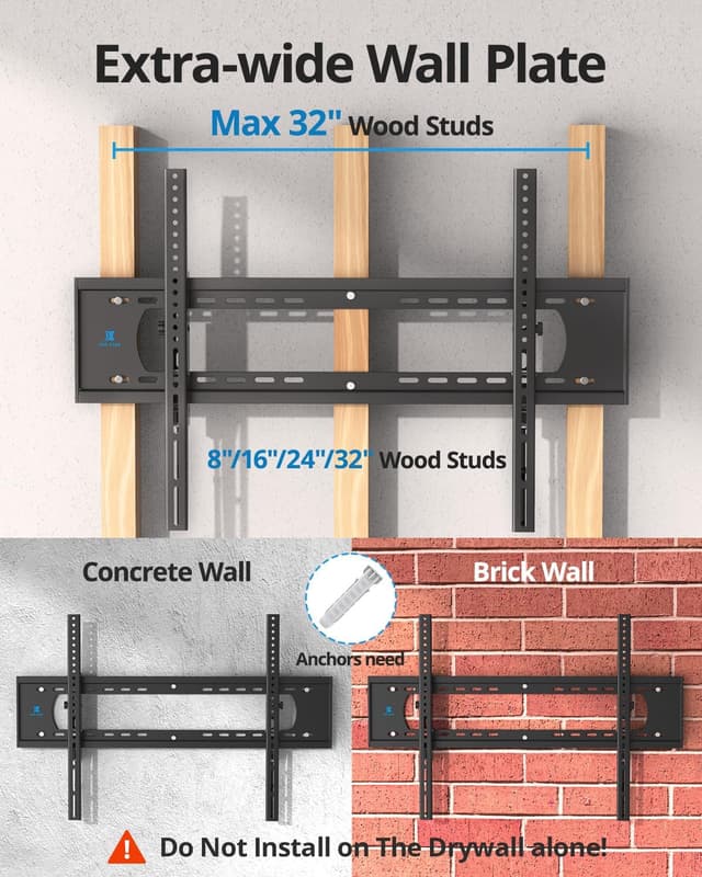Detalle 2 de 85–100 inch Heavy Duty Tilt TV Wall Mount Bracket (Up to 220 lb) with Ultra-Slim Low-Profile Design