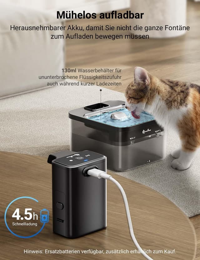 Thumbnail 4 de DownyPaws 2,5L Trinkbrunnen für Katzen 4000mAh 💧🐱
