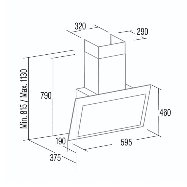 Detalle de THALASSA EVO 600 GWH Cata campana decorativa de 6 velocidades