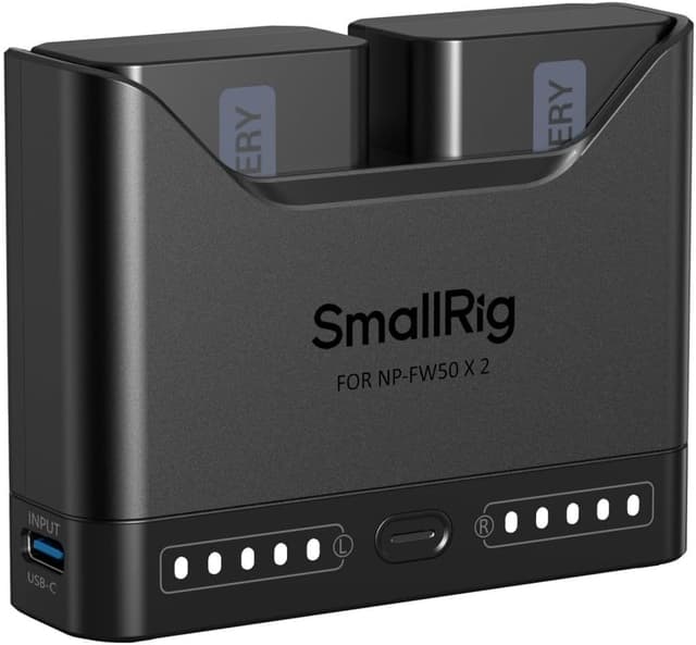 Detalle de SmallRig NP-FW50 Kit batteries + chargeur double USB-C (2 emplacements)