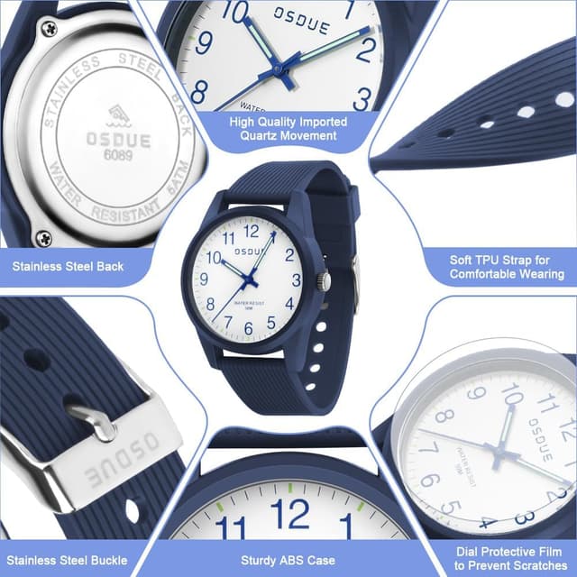 Thumbnail 2 de OSDUE Montre Enfant 50 m étanche