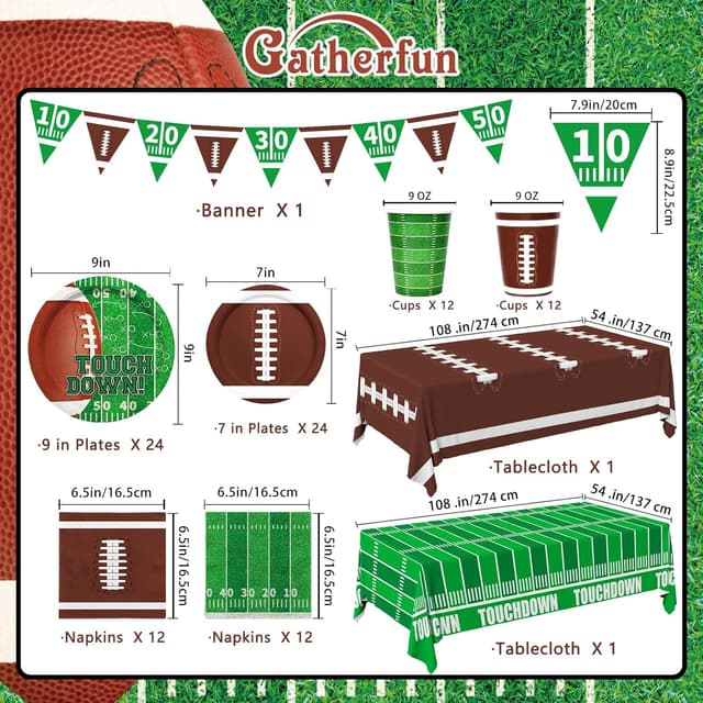 Thumbnail 1 de Gatherfun Football Party Kit Serve 24 ๐ฝ