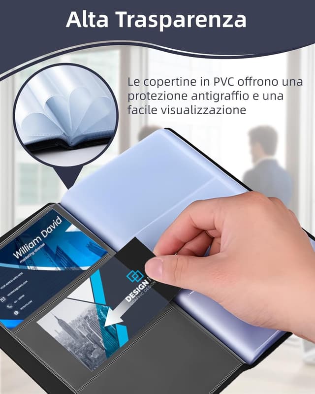 Detalle 2 de Zacro 240 porta biglietti da visita in PVC, nero