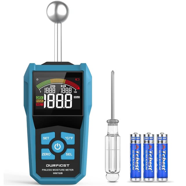 Detalle de DURFICST igrometro legno con LCD a colori 5-40 mm