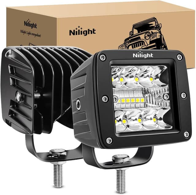 Detalle de Nilight 3-Inch LED Pods (2-Pack) 42W Spot/Flood Combo for Trucks, SUVs, and Off-Road