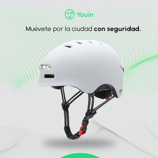 Detalle 2 de Youin Casco con luz LED Blanco talla L 58x61 cm
