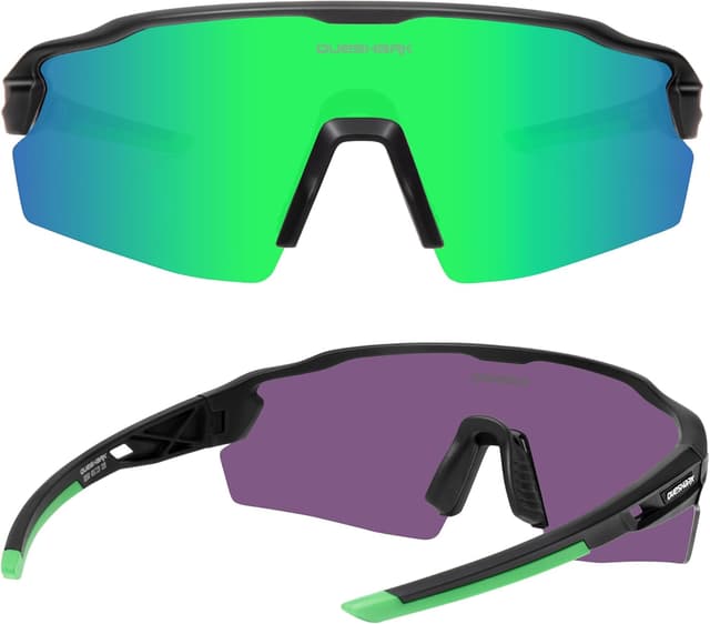 Detalle 2 de Queshark occhiali ciclismo uomo e donna con lenti intercambiabili TR90 e UV400