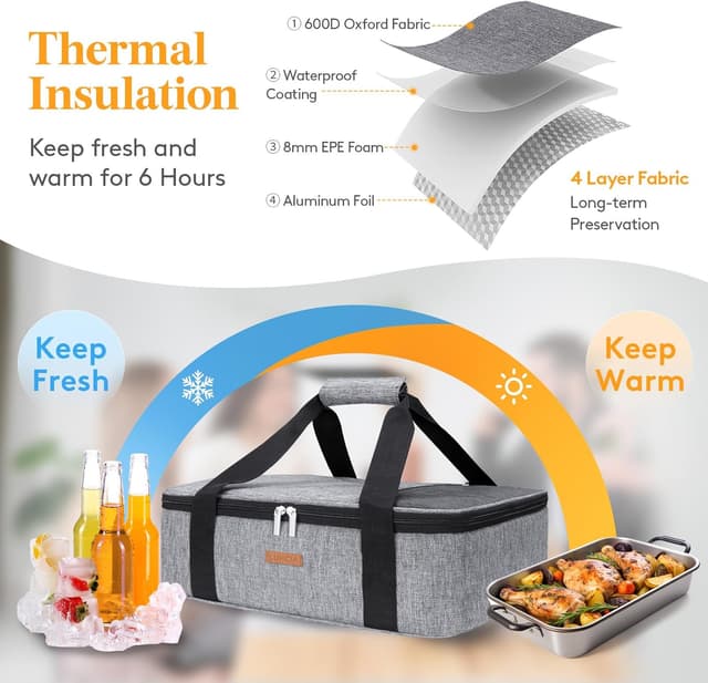 Detalle de LUNCIA Insulated Casserole Carrier 9x13 Fit
