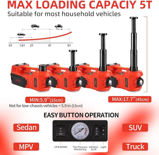 Thumbnail 1 de ROGTZ Electric Hydraulic Car Jack 5 Ton with Wrench ðŸ›