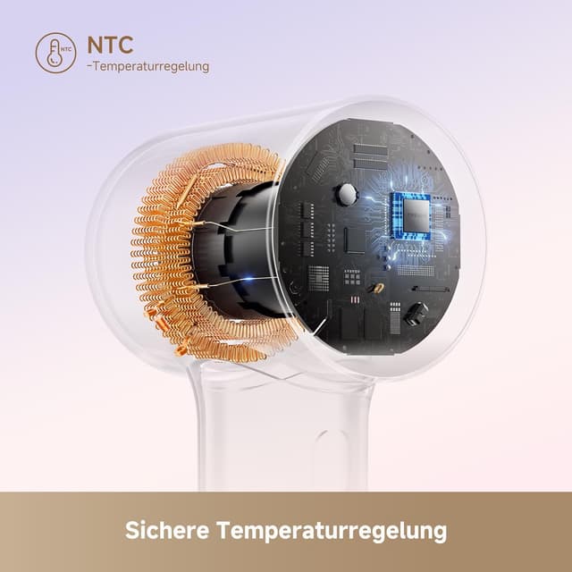 Detalle 2 de DREAME Mini-High-Speed-Haartrockner (270 g) – kompakt, 100.000 U/min, NTC-Temperaturregelung, 5 Modi