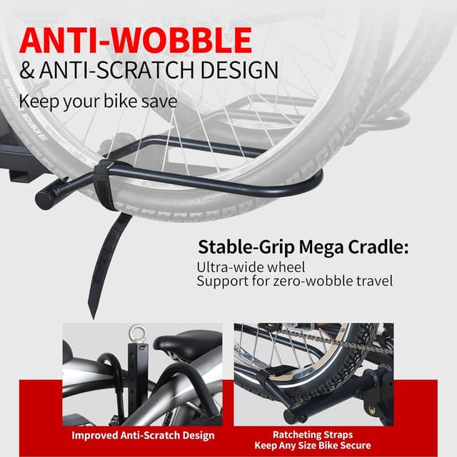 Thumbnail 3 de Young Bike Rack Hitch 200LB 2-Bike Platform