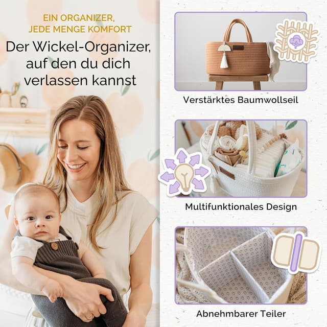 Detalle 1 de Yunioo Wickeltisch Organizer Wickeltasche